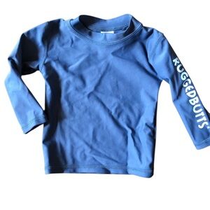 4/$20 Rugged Butts Navy Blue Long Sleeve Top Rash Guard Sz 6 - 12 Months